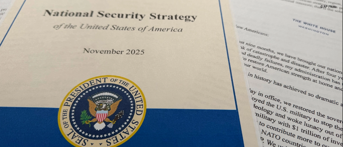The cover of the November 2025 National Security Strategy of the United States of America